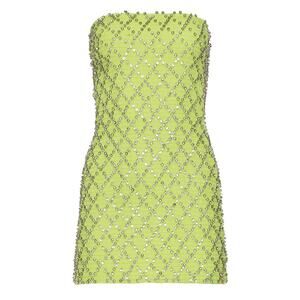 Retrofete Embellished Neon Yellow Felicity Mini Dress Size XS